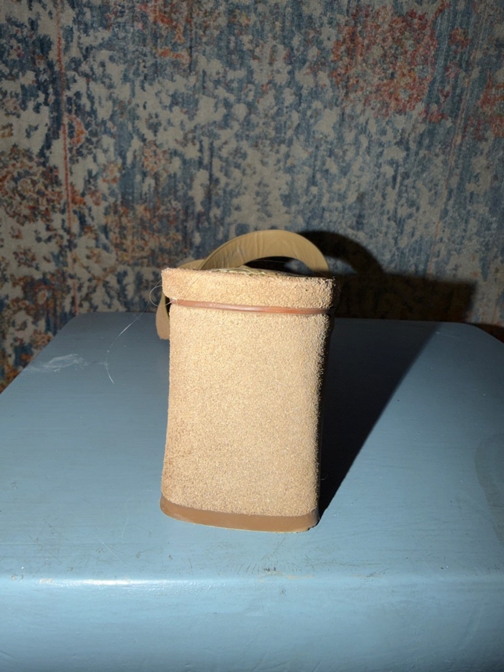 Zara Beige Suede Strappy Block Heel Mules - Picture 5 of 6